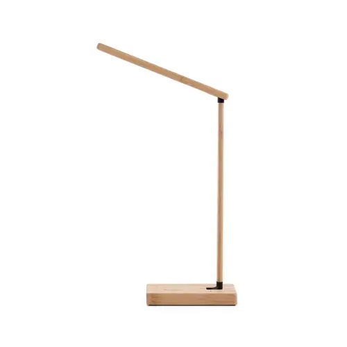 Lampada da tavolo pieghevole in bambù con caricatore wireless superveloce da 15W