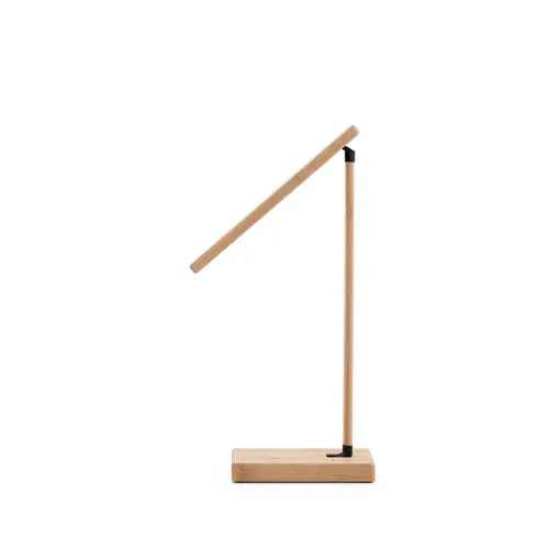 Lampada da tavolo pieghevole in bambù con caricatore wireless superveloce da 15W