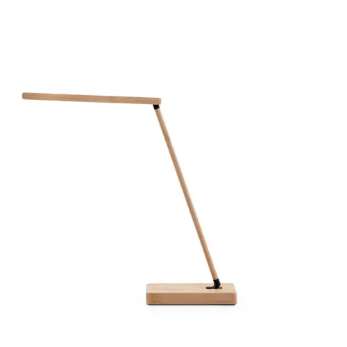 Lampada da tavolo pieghevole in bambù con caricatore wireless superveloce da 15W