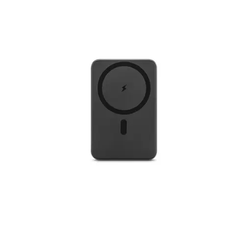 Power bank magnetico da 5.000 mAh in ABS riciclato con caricatore wireless superveloce e anello di supporto