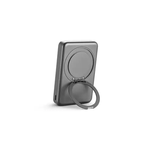 Power bank magnetico da 10.000 mAh in ABS riciclato con caricatore wireless superveloce e anello di supporto
