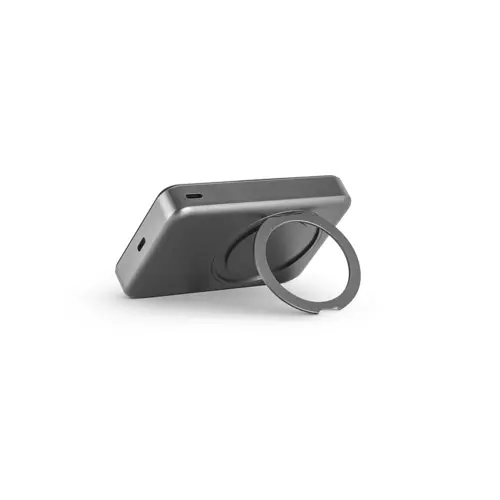Power bank magnetico da 10.000 mAh in ABS riciclato con caricatore wireless superveloce e anello di supporto