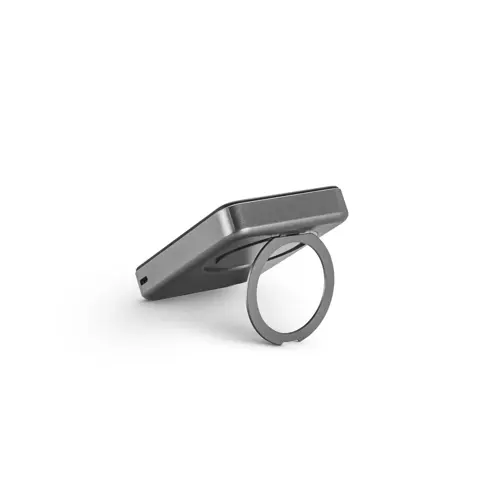 Power bank magnetico da 10.000 mAh in ABS riciclato con caricatore wireless superveloce e anello di supporto