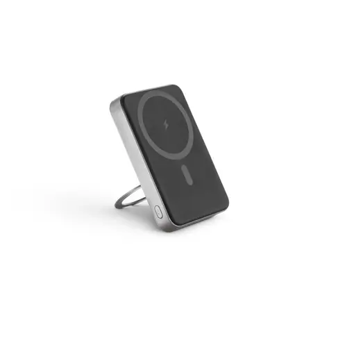 Power bank magnetico da 10.000 mAh in ABS riciclato con caricatore wireless superveloce e anello di supporto