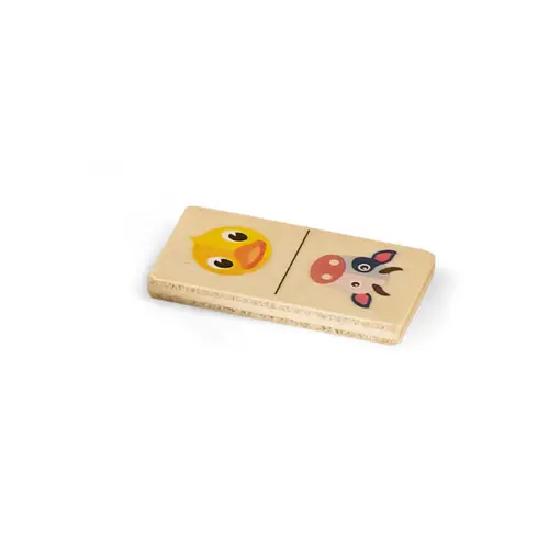 Gioco del domino per bambini con figure di animali in legno