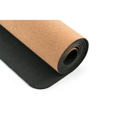Tappetino per esercizi yoga in sughero e TPE 183x61x0,37cm