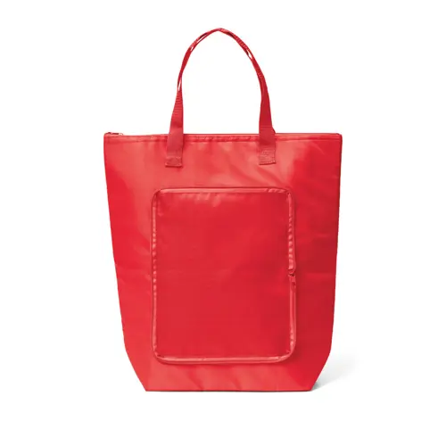 Borsa termica pieghevole in poliestere da 16L con manici in tessuto e cerniera 40x44x13cm