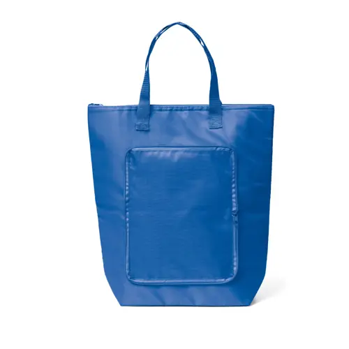 Borsa termica pieghevole in poliestere da 16L con manici in tessuto e cerniera 40x44x13cm