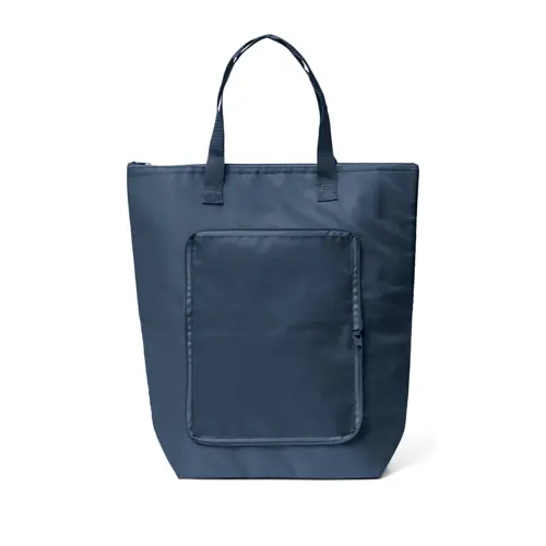 Borsa termica pieghevole in poliestere da 16L con manici in tessuto e cerniera 40x44x13cm