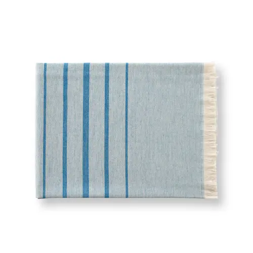 Telo mare bicolore con frange in cotone riciclato 100x180cm da 260gr prodotto in UE 