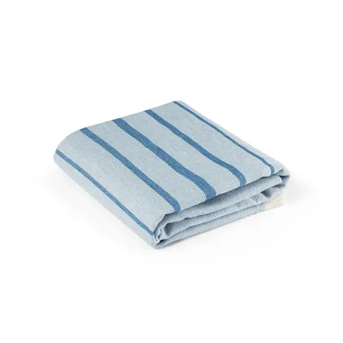 Telo mare bicolore con frange in cotone riciclato 100x180cm da 260gr prodotto in UE 