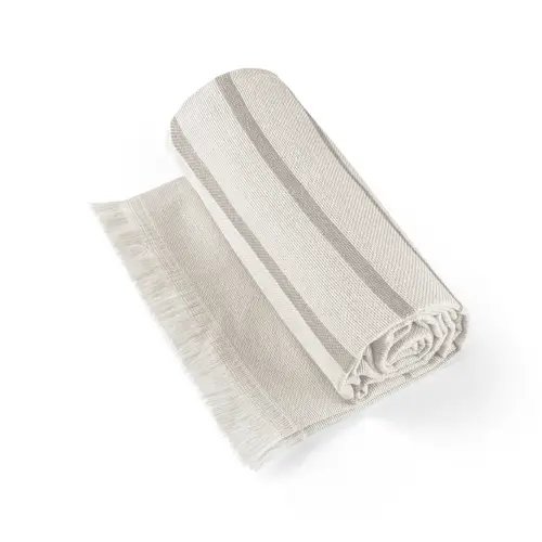 Telo mare bicolore con frange in cotone riciclato 100x180cm da 260gr prodotto in UE 