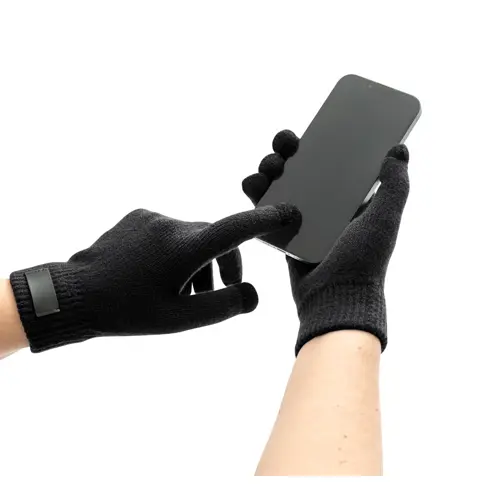 Guanti in poliestere riciclato con punte touch