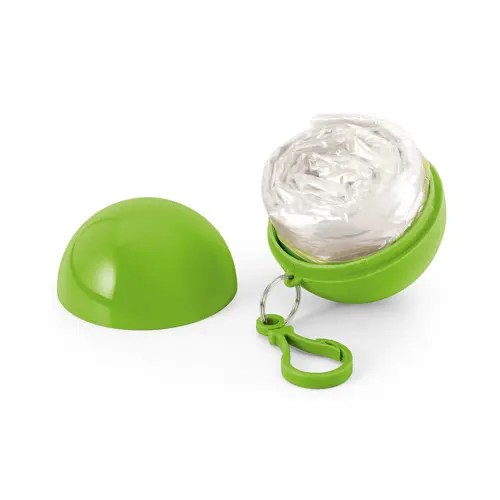 Poncho impermeabile in confezione a forma di palla con moschettone