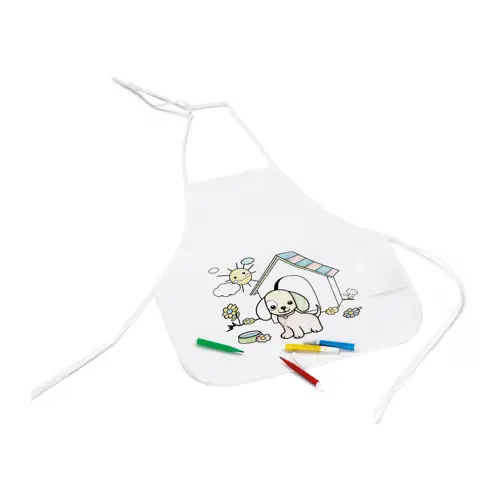 Grembiule da colorare per bambini in TNT con pennarelli