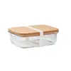 Porta pranzo in vetro borosilicato alto con coperchio in sughero e fascia in silicone da 900ml