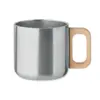 Tazza in acciaio inox riciclato doppio strato con manico in legno da 350 ml