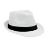 Cappello in paglia di carta con fascia nera in poliestere