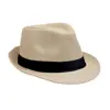 Cappello in paglia di carta con fascia nera in poliestere