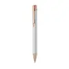 Penna a sfera in alluminio ririclato con dettagli color oro rosato refill blu