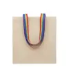 Shopper in cotone con manici colore arcobaleno da 180gr 38x42cm