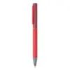 Penna a sfera a rotazione in alluminio riciclato gommato e refill blu
