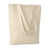 Shopper in tela a soffietto con manici lunghi in colore naturale da 270gr 38x9x42cm