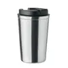 Bicchiere termico a doppio strato in acciaio inox con coperchio antigoccia in plastica 350ml