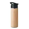Thermos in acciaio inox e bambù doppio strato isolante 450ml