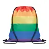 Sacca arcobaleno in RPET 210D con chiusura a coulisse 36x42cm