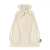 Sacca regalo piccola in cotone biologico con chiusura in coulisse 14x22cm da 105gr