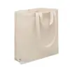 Shopper o borsa per spiaggia in cotone e poliestere riciclato con manici corti con tasca laterale 380gr 38X12X41CM