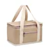 Borsa termica in tela color naturale da 6 lattine e chiusura a zip da 25x15.5x14.5cm