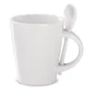 Tazza e cucchiaino in porcellana bianca ideale per sublimazione 300ml