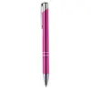 Penna a sfera in alluminio disponibile in vari colori e con meccanismo a scatto e refill blu