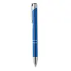 Penna a sfera in alluminio disponibile in vari colori e con meccanismo a scatto e refill blu