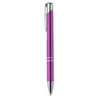 Penna a sfera in alluminio disponibile in vari colori e con meccanismo a scatto e refill blu