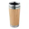 Thermos doppio strato con tappo in plastica e finiture in bambù 400ml