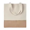 Shopper in cotone con dettagli in juta e manici lunghi da 160gr 38X41cm