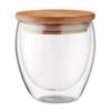 Bicchiere in vetro borosilicato e tappo in bambù 250ml