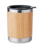 Bicchiere termico in acciaio inox con custodia bambù e foro movibile 250ml