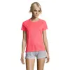 T-shirt da donna sportiva colori assortiti a girocollo con maniche taglio raglan in poliestere traspirante 140gr