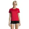 T-shirt da donna sportiva colori assortiti a girocollo con maniche taglio raglan in poliestere traspirante 140gr