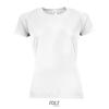 T-shirt da donna sportiva colori assortiti a girocollo con maniche taglio raglan in poliestere traspirante 140gr
