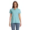 Maglietta polo da donna a maniche corte colori assortiti taglio sfiancato 100% cotone biologico 170gr