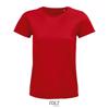 T-shirt da donna colori assortiti a girocollo taglio aderente 100% cotone biologico 175gr