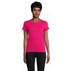 T-shirt da donna colori assortiti a girocollo taglio aderente 100% cotone biologico 150gr