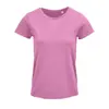 T-shirt da donna colori assortiti a girocollo taglio aderente 100% cotone biologico 150gr