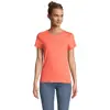 T-shirt da donna colori assortiti a girocollo taglio aderente 100% cotone biologico 150gr