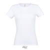 T-shirt da donna colori assortiti a girocollo sottile taglio sfiancato 100% cotone 150gr